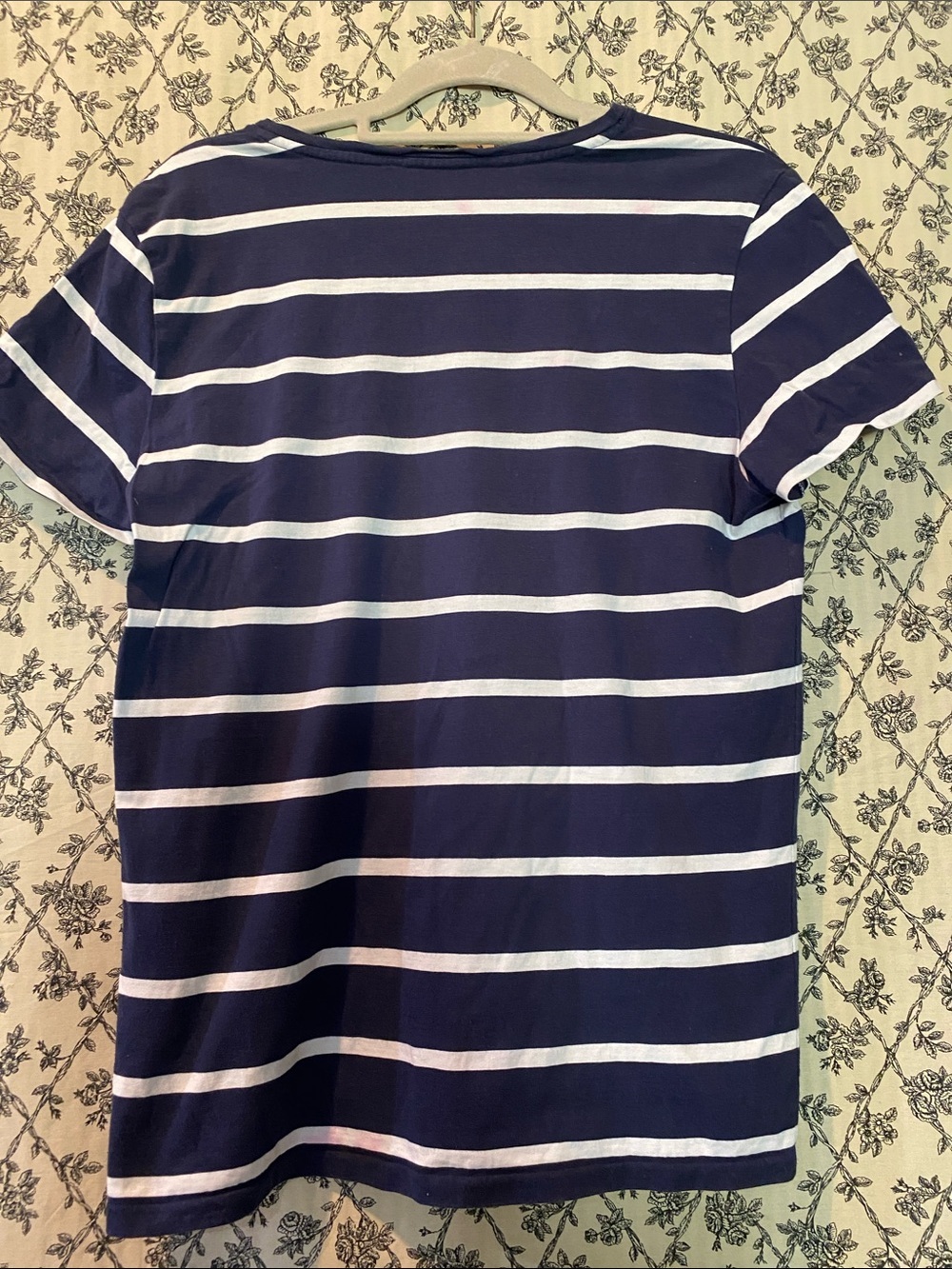 4 Ralph LaurenWomen’s Short Sleeve V-Neck Tees - Navy/White & Black/White Stripe - Picture 4 of 10